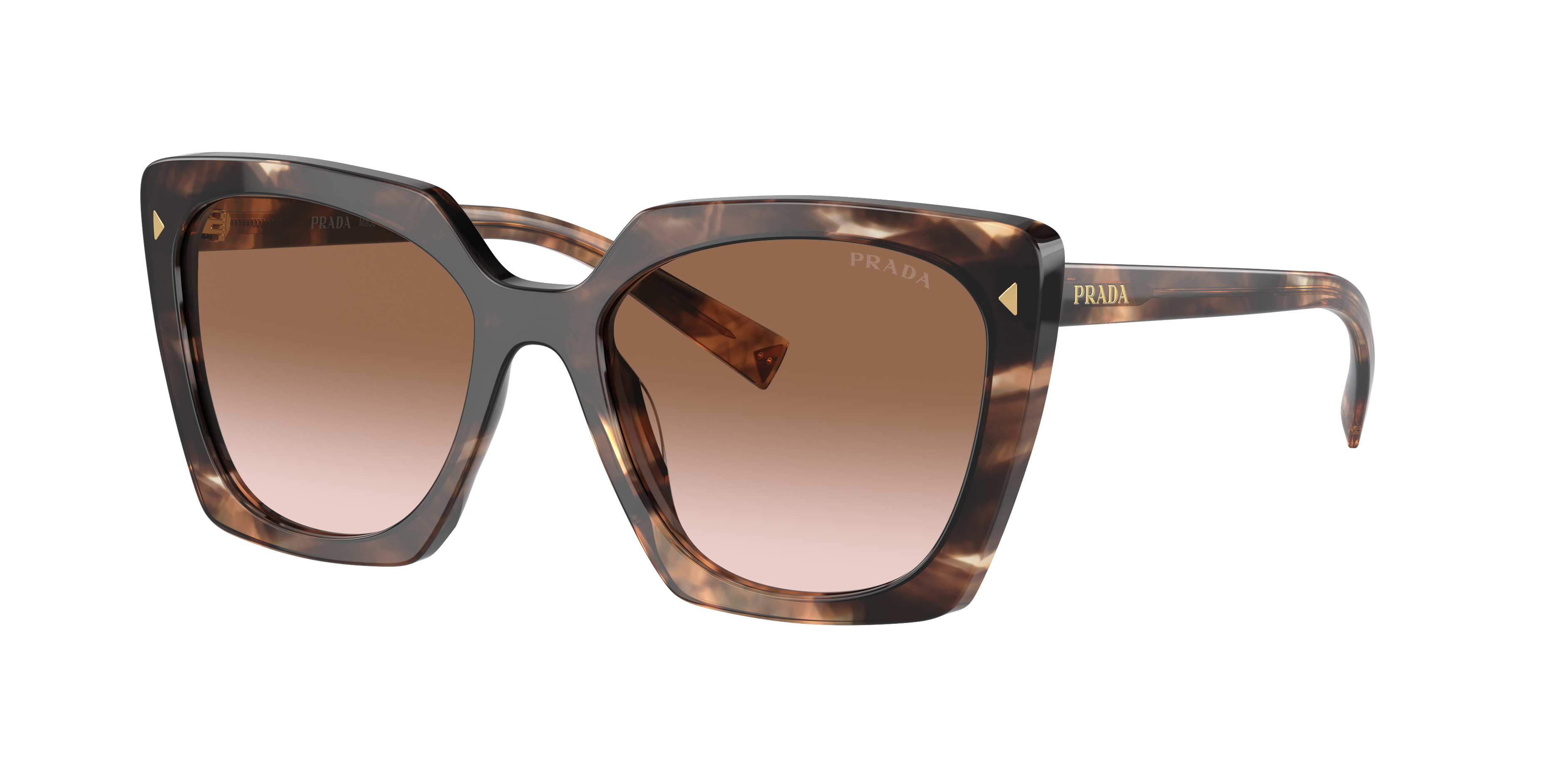 Prada PR 23ZS S (54 - 18) com Lentes Marrom e Armação Tartaruga