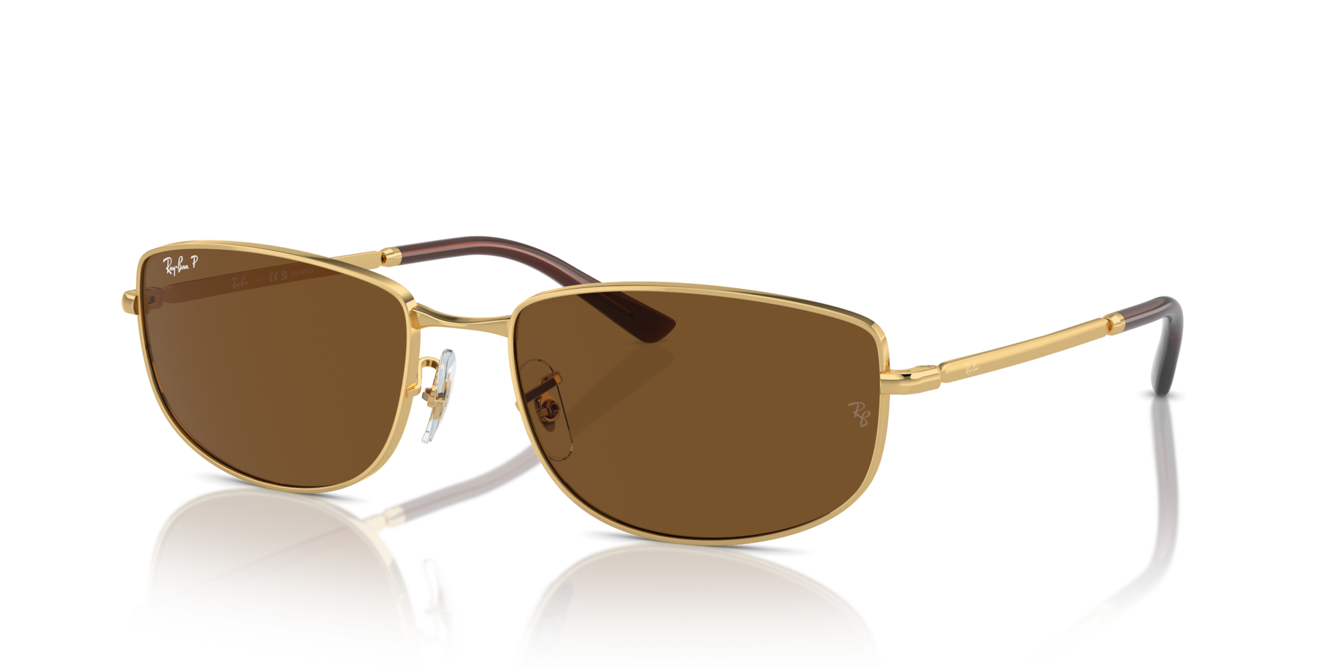 Ray-Ban RB3732 L (56 - 18) with Brown lenses and Gold frame