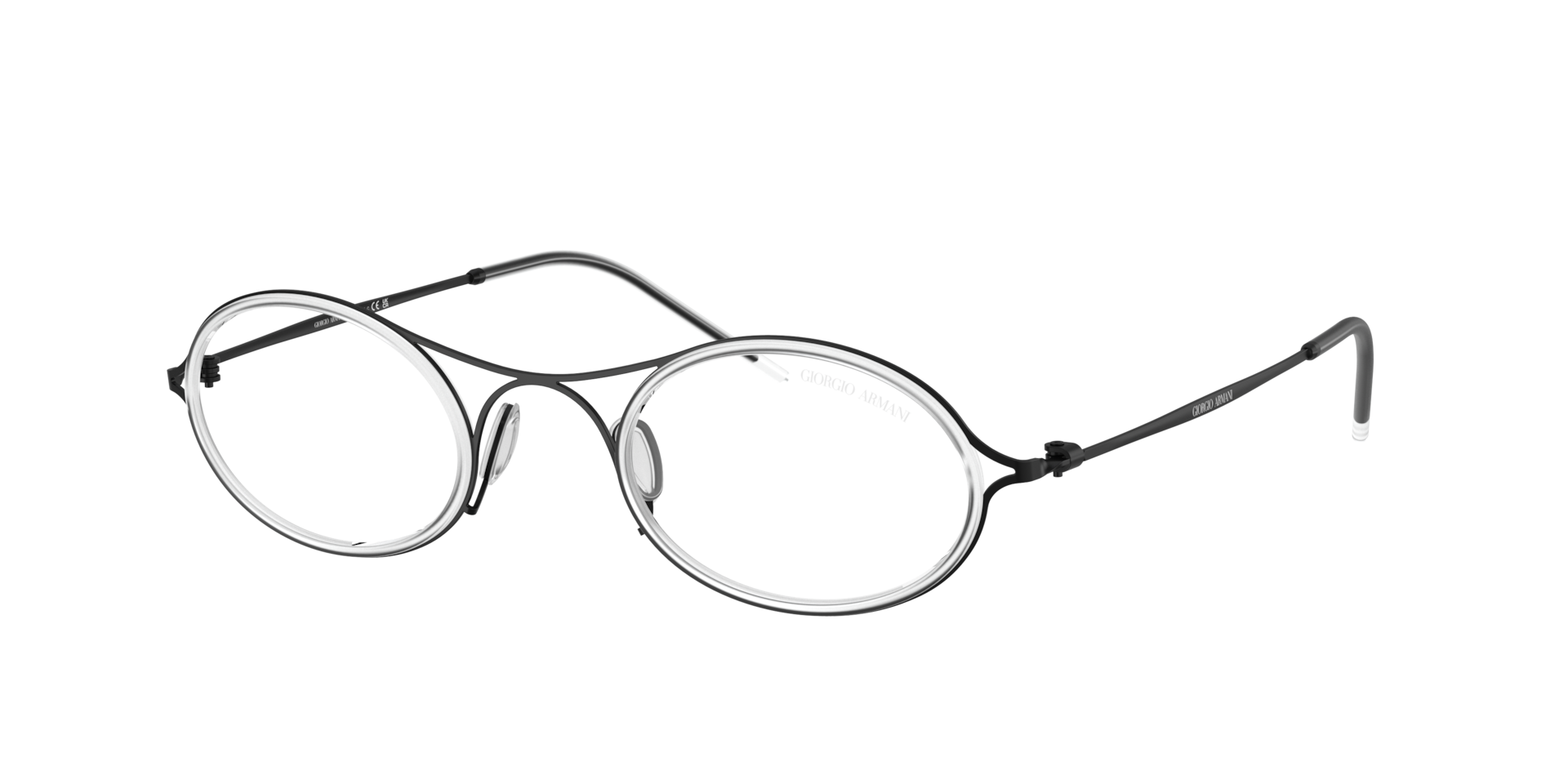 Giorgio Armani Mann Sunglass AR6187 - Rahmenfarbe: Matt Schwarz, Linsenfarbe: Klar