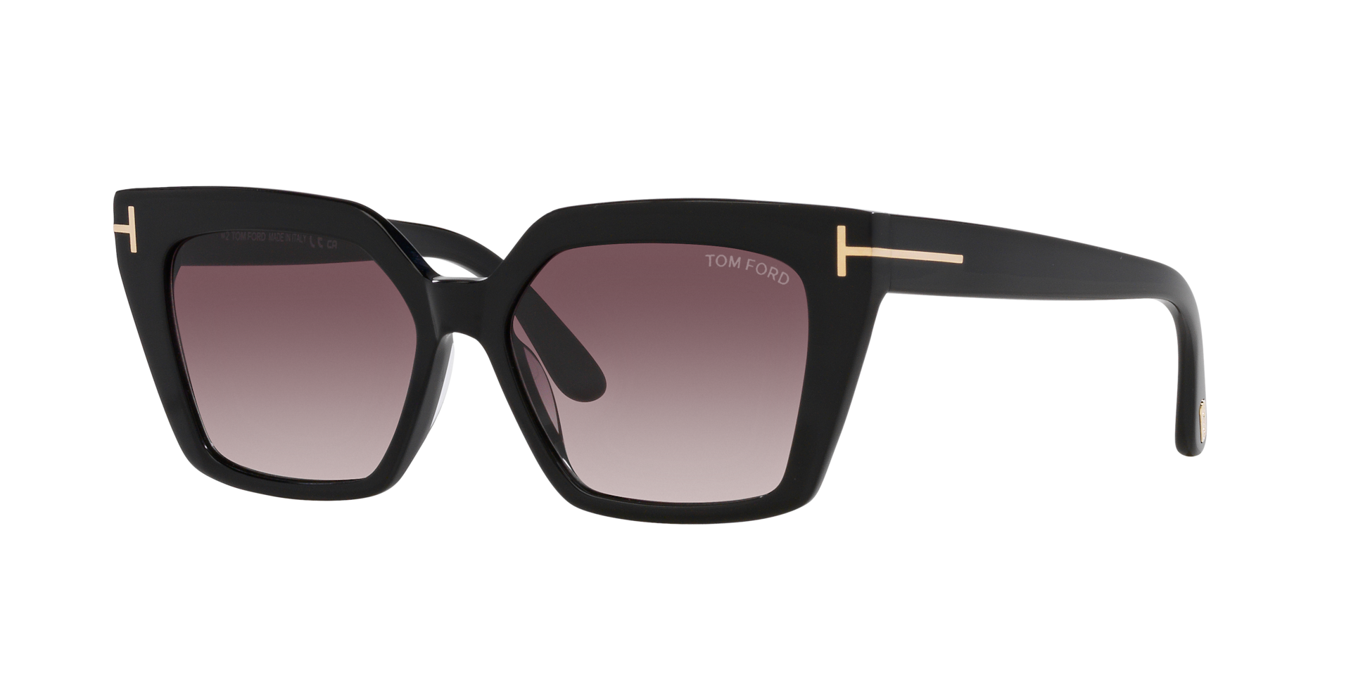 Tom Ford Femme Sunglass Winona - Couleur du Monture Noir brillant Couleur de Lentille Pourpre effet miroir 290 €