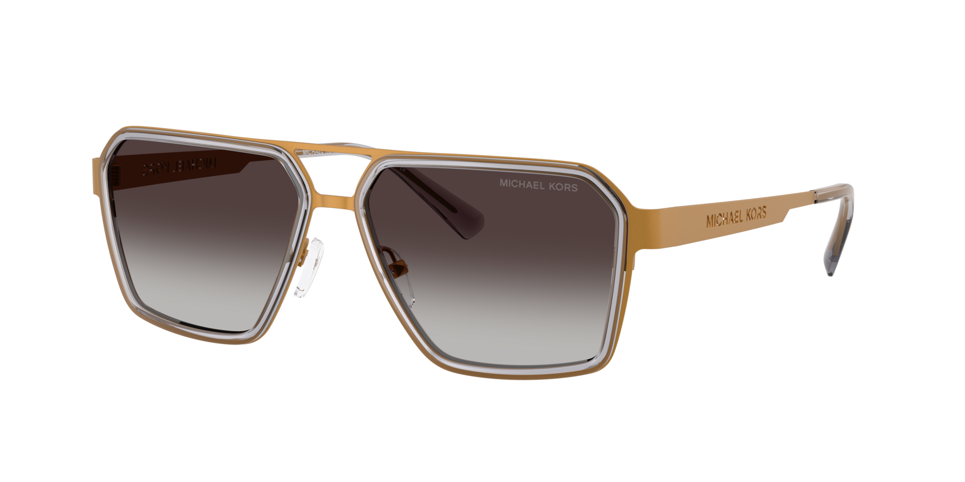 Michael Kors Homme Sunglass Oxford - Couleur du Monture: Jaune Or, Couleur de Lentille: Dégradé Gris