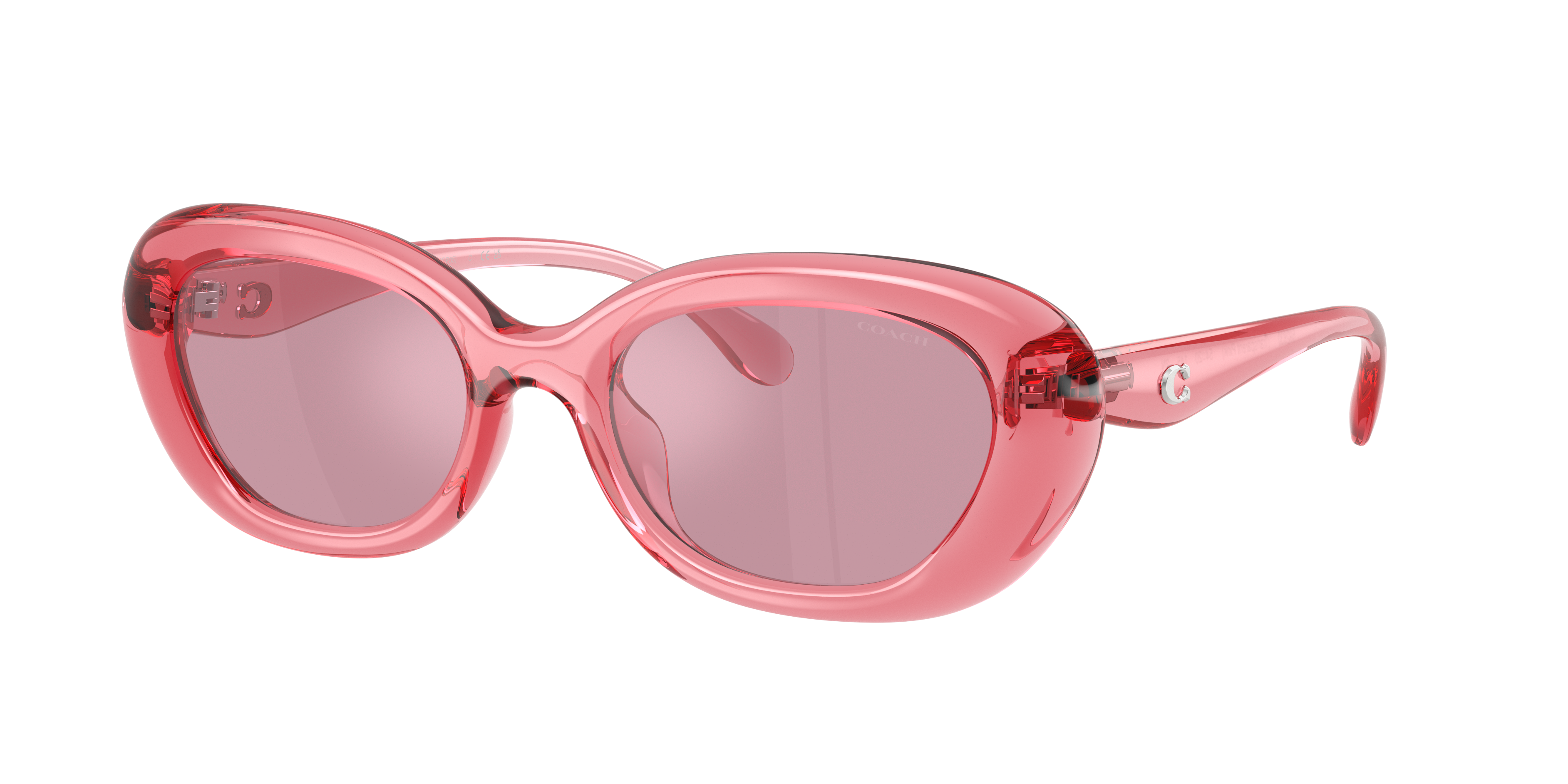 Coach Woman Sunglass CDP35 -  Frame color: Transparent Pink, Lens color: Pink Mirror