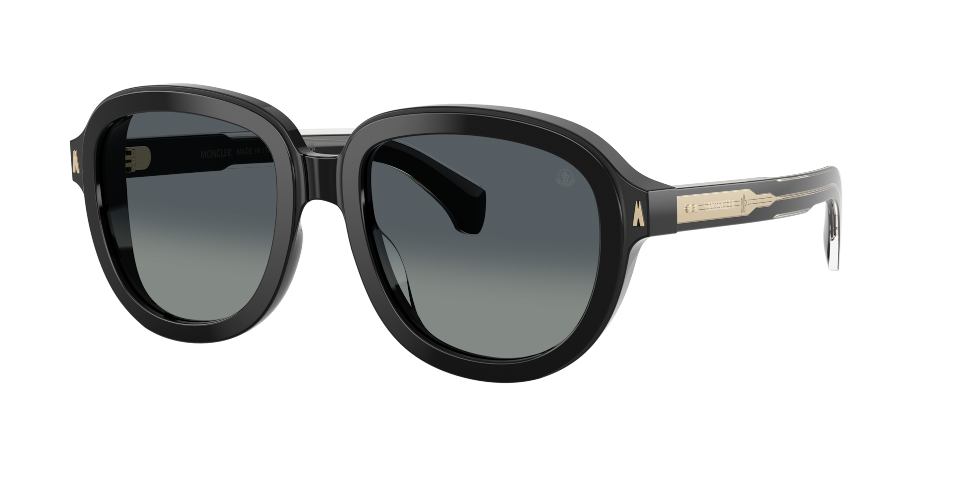 Moncler Unisex Sunglass ME6007U CIRSEE -  Frame color: Shiny Black, Lens color: Gradient Grey