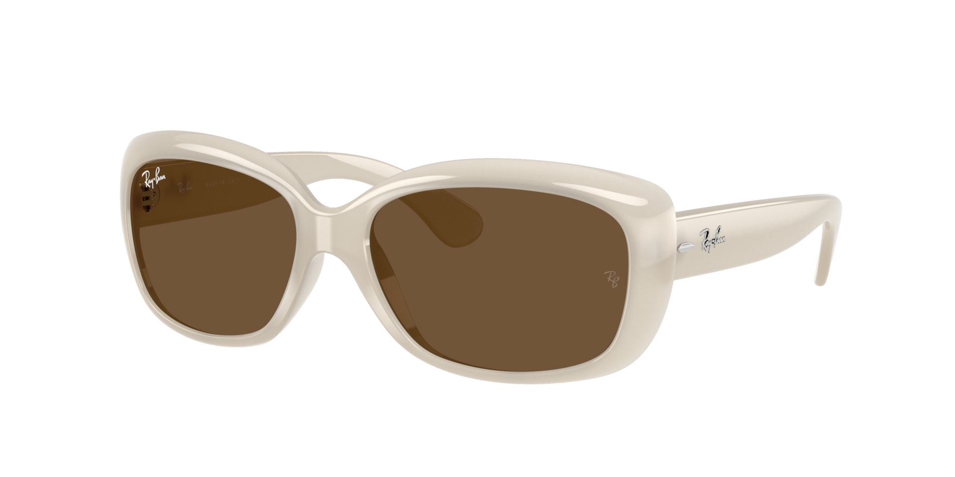 Ray-Ban Vrouwelijk Sunglass Jackie Ohh -  Framekleur: Opaal ivoor, Lenskleur: Donkerbruin