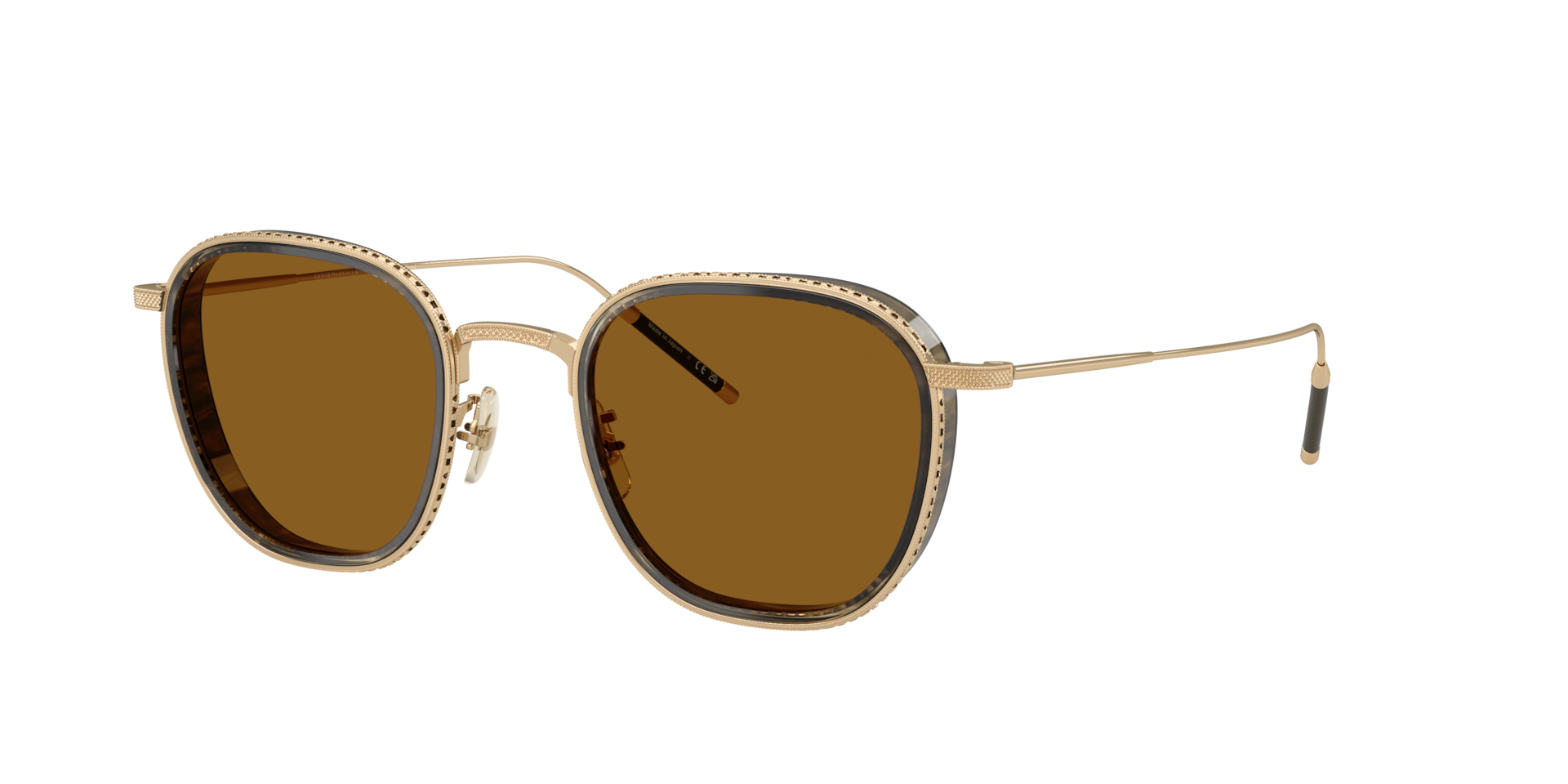 Oliver Peoples Unisex Sunglass TK-9 Sun Gold Plated -  Frame color: 18k Gold Plated, Lens color: TRUE Brown