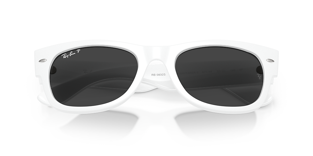 Ray-Ban Mega Wayfarer II XL (55 - 21) with Black lenses and White
