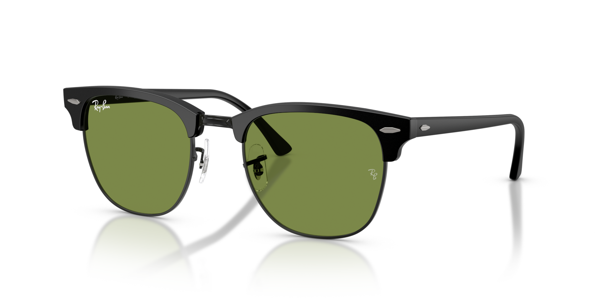 Ray-Ban Clubmaster Classic L (51 - 21) with Green lenses and Black