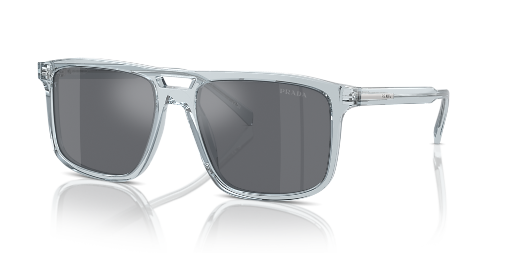 Prada PR A22SF XL (58 - 16) with Grey lenses and Transparent frame