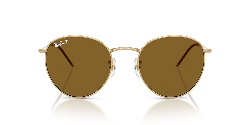 Ray-Ban Round Reverse L (53 - 21) with Brown lenses and Gold frame