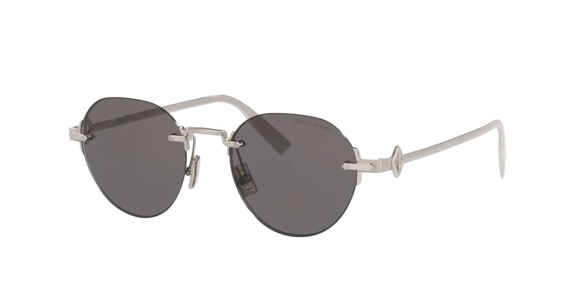 DIOR Woman Sunglass CD Diamond R5U -  Frame color: Silver, Lens color: Grey