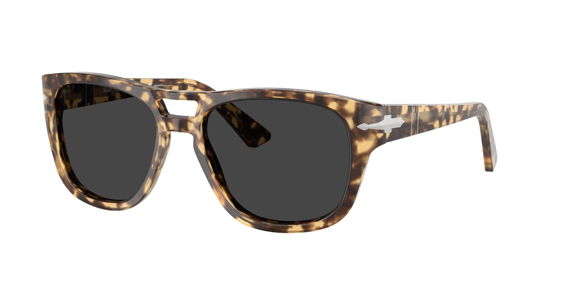 Persol Unisex Sunglass PO3366S -  Frame color: Brown Beige Tortoise, Lens color: Polarized Black