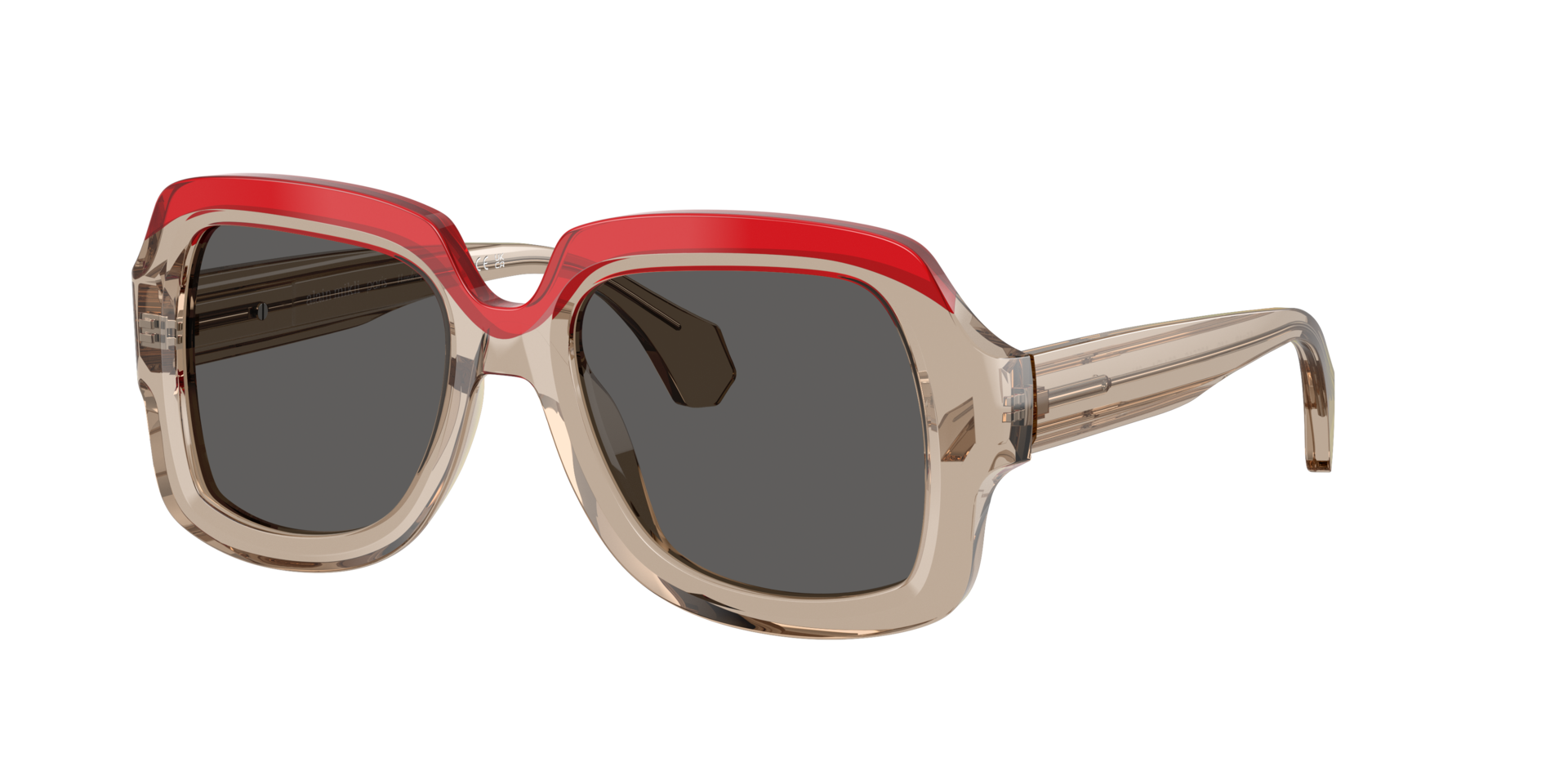 Alain Mikli Woman Sunglass A05516 -  Frame color: Transparent Red/Transparent Ostrich, Lens color: Dark Grey