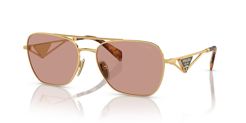 Prada PR A50S XXL (59 - 17) with Violet lenses and Gold frame