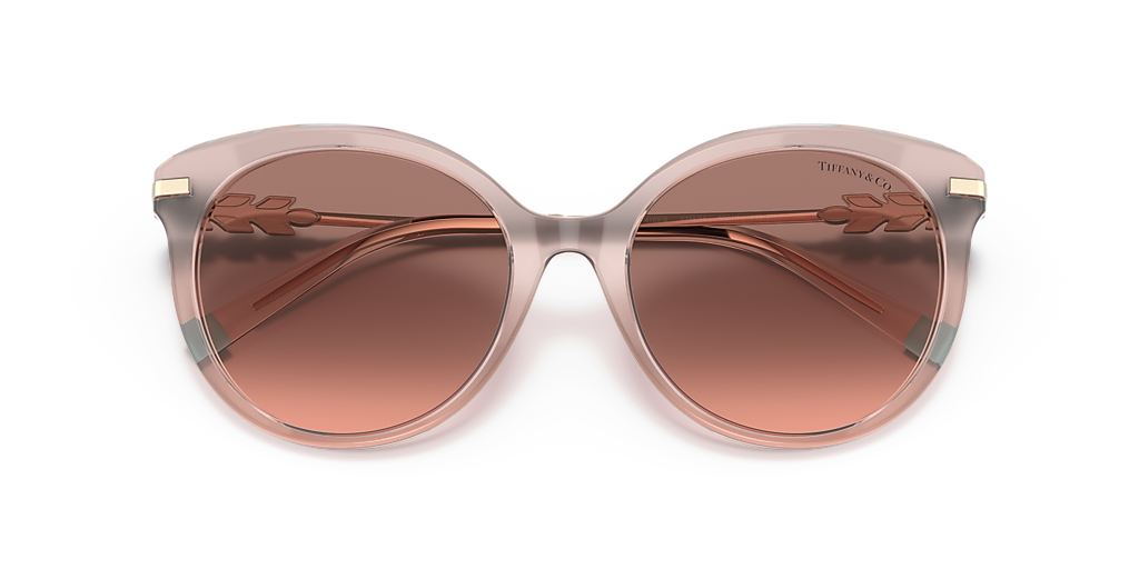 Tiffany & Co. Taupe Round Women\'s Sunglasses with Gold Temples TF4189 Round Gold Sunglasses | Tiffany & Co. US main image 3