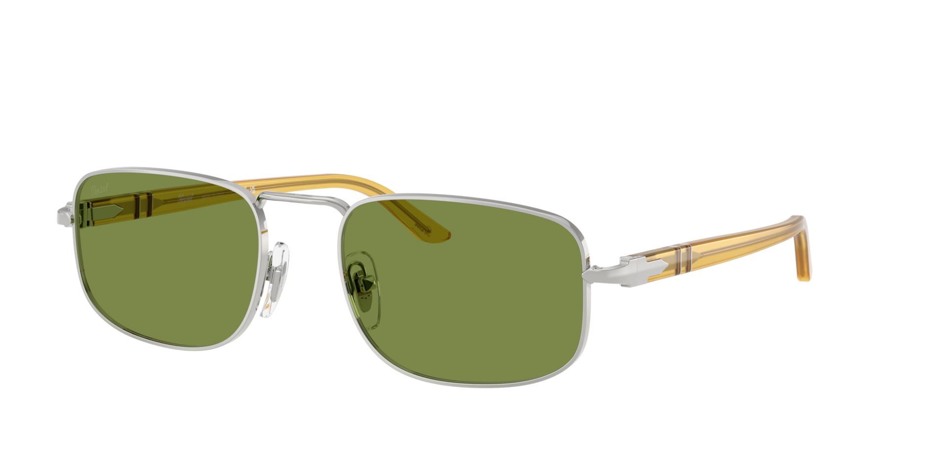 Persol Unisex Sunglass PO1027S -  Frame color: Silver, Lens color: Green