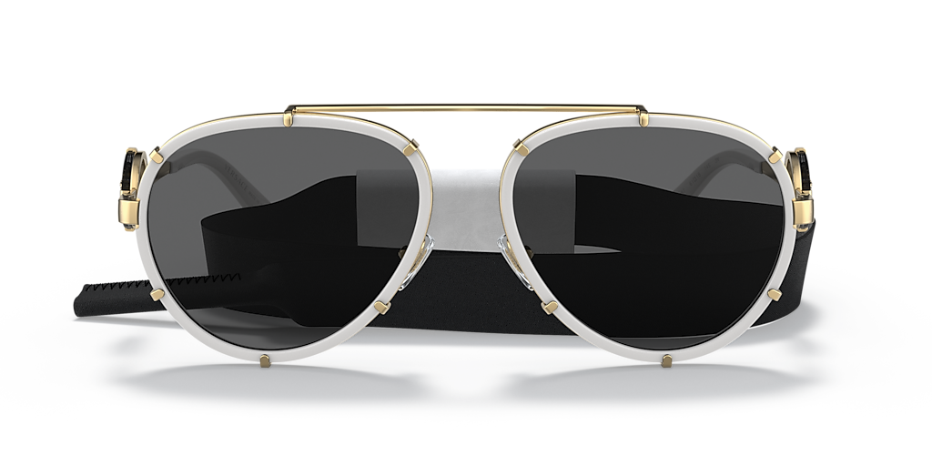 Versace VE2232 XXL (61 - 18) with Grey lenses and White frame