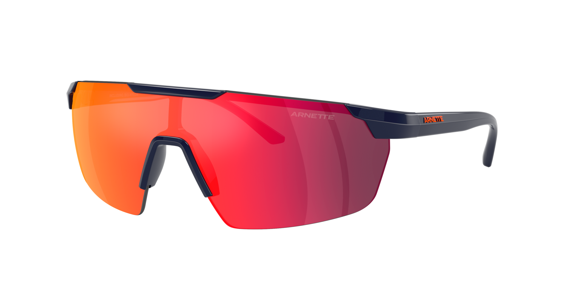 Arnette Mann Sunglass AN4369 - Rahmenfarbe: Marineblau, Linsenfarbe: Rot/Gelb verspiegelt