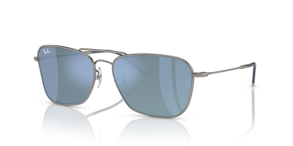 Ray-Ban CARAVAN REVERS 0RBR0102S 保証書付 Ray-Ban Caravan Reverse XL (58 - 15) with Blue lenses and Grey