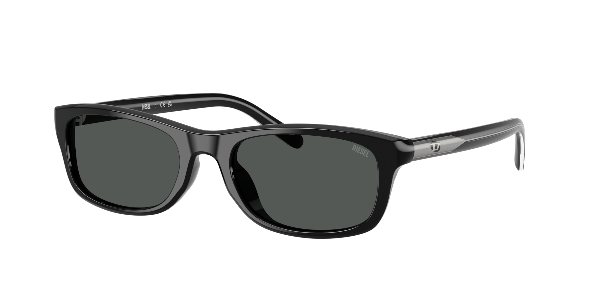 Diesel Unisex Sunglass DL2018U -  Frame color: Solid Black, Lens color: Solid Black