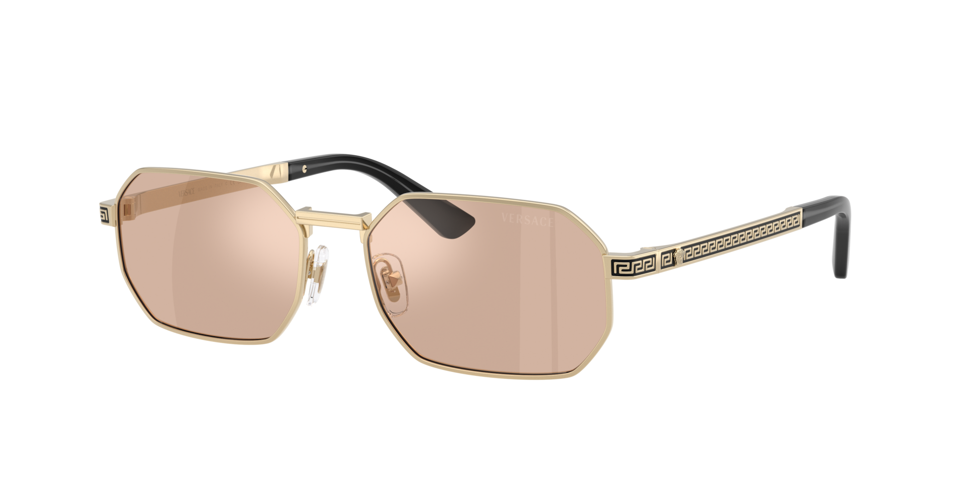 Versace Pink Man Ve2297 1252/5 Sunglasses Metal Gold Squared Normal - Image 4