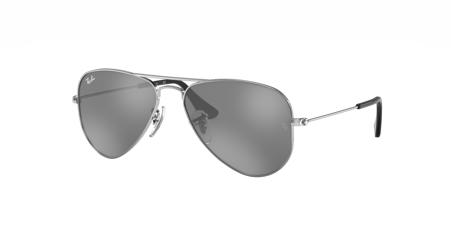 Ray-Ban Unisex Sunglass RB9506S Aviator Kids - Framekleur: Zilver, Lenskleur: Grijs/zilver