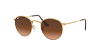 Ray-Ban Round Metal L (53 - 21) with Black lenses and Gold frame