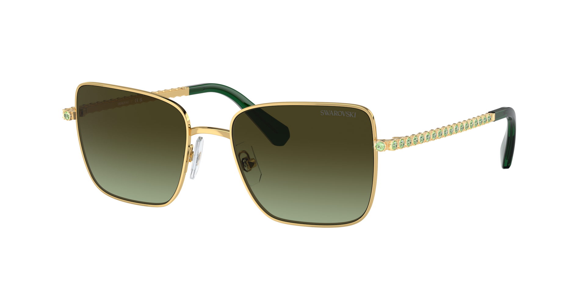 Swarovski Woman Sunglass SK7015 -  Frame color: Gold, Lens color: Green Gradient Brown