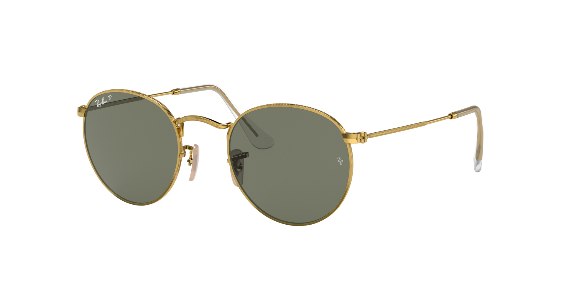 Ray-Ban Round Metal S (50 - 21) with Green lenses and Gold frame
