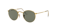 Ray-Ban Round Metal S (50 - 21) with Green lenses and Gold frame