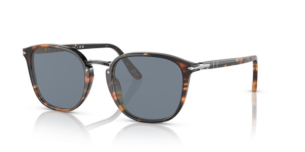 Persol PO3186S L (53 - 21) with Blue lenses and Brown frame