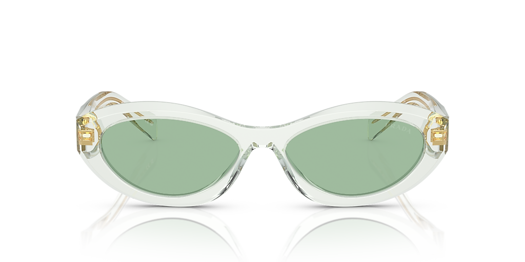 Prada PR 26ZS M (55 - 16) with Green lenses and Transparent frame