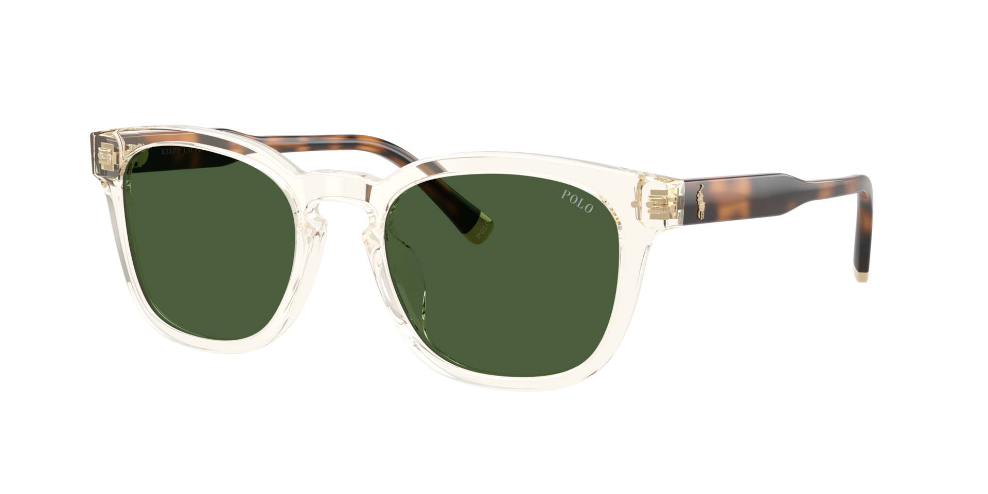 Polo Ralph Lauren Man Sunglass PH4242U -  Frame color: Shiny Transparent Yellow, Lens color: Dark Green