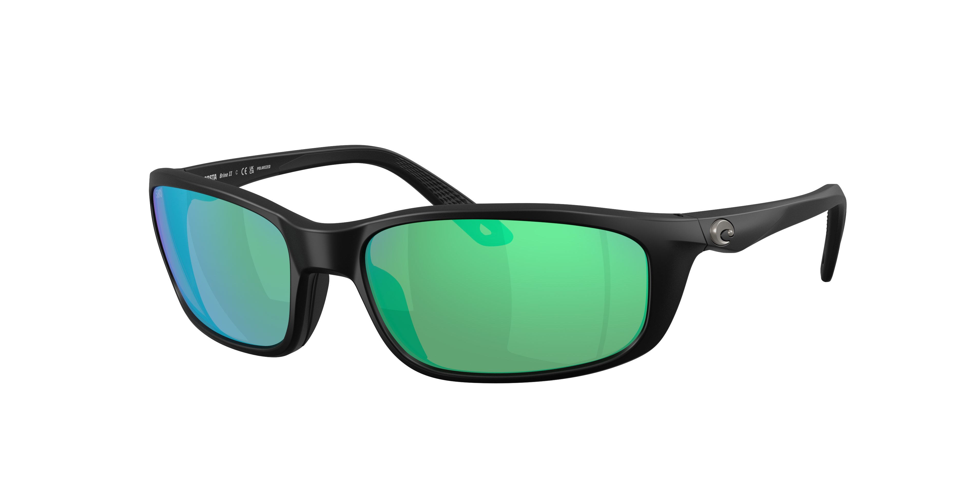 Costa Man Sunglass Brine II -  Frame color: Matte Black, Lens color: Green Mirror