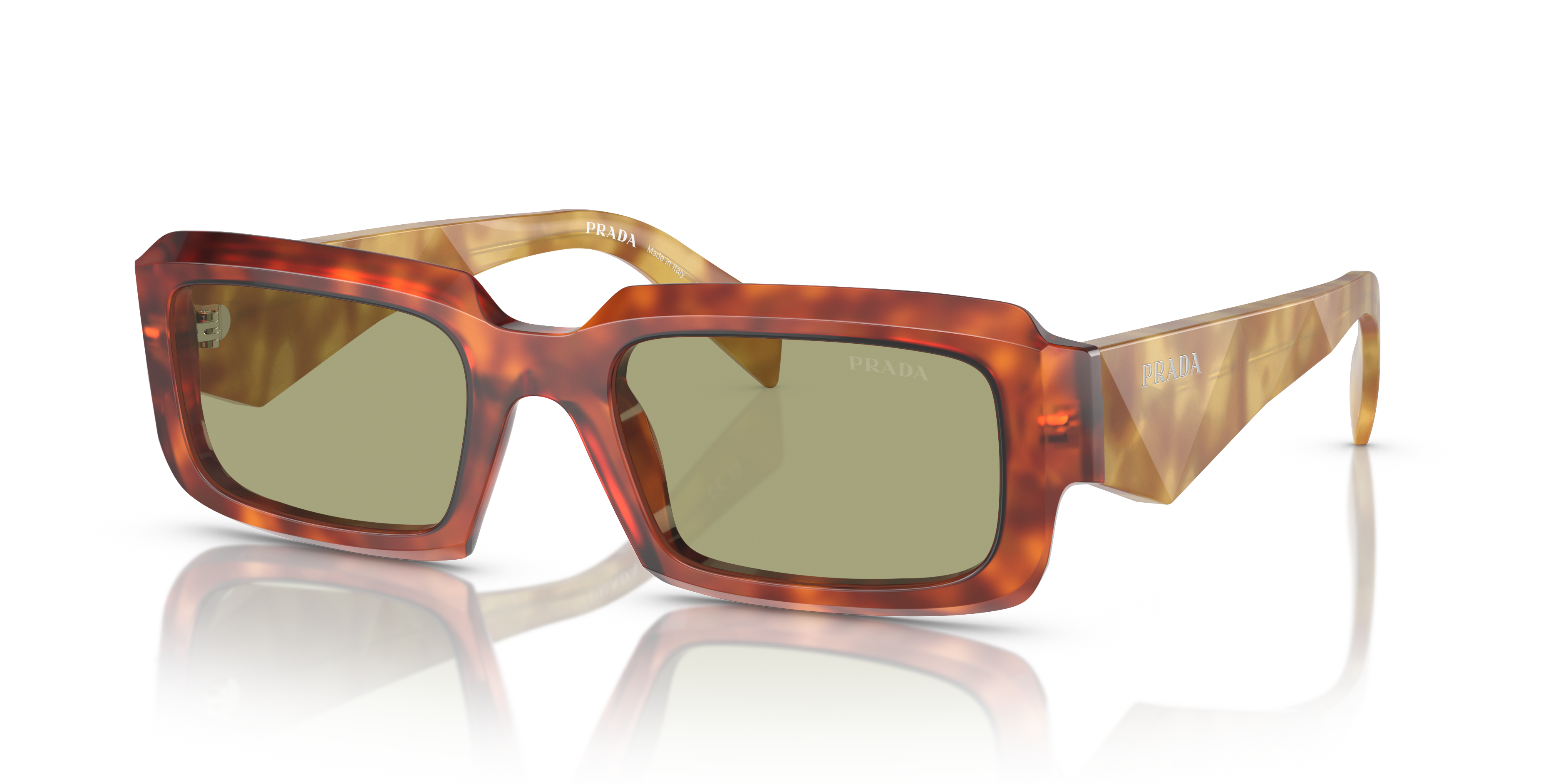 Prada PR 27ZS L (54 - 21) with Green lenses and Brown frame