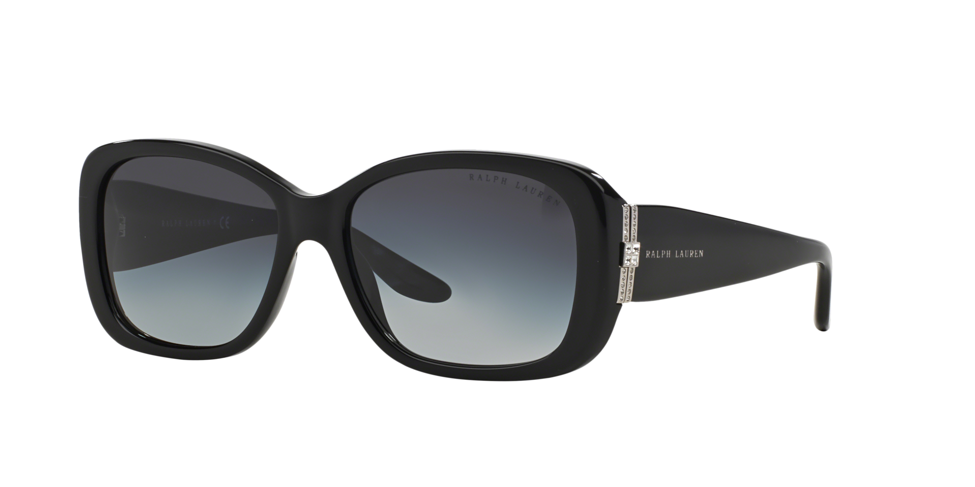Ralph Lauren Femme Sunglass RL8127B - Couleur du Monture Noir brillant Couleur de Lentille Dgrad Gris 175 €