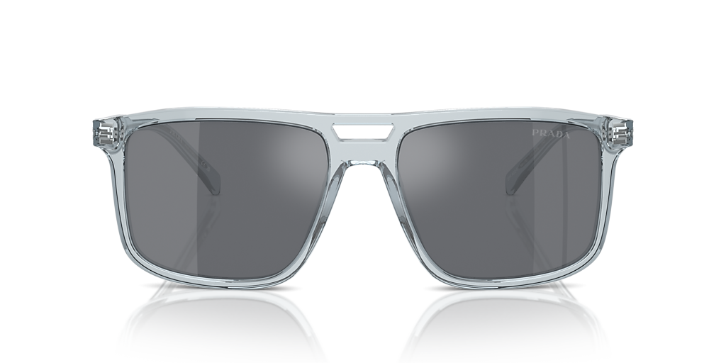 Prada PR A22SF XL (58 - 16) with Grey lenses and Transparent frame