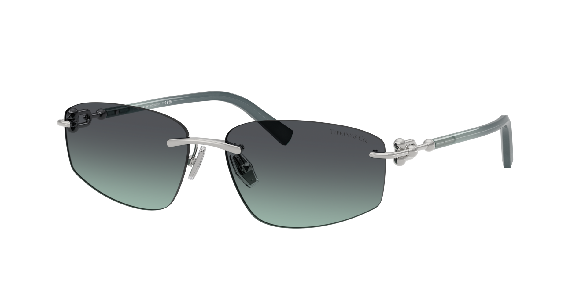 Tiffany & Co. Unisex Azure,Dark Grey Sunglass Tf3114 - Color Del Marco: Plateado, Color De La Lente: Azure/Dark Grey