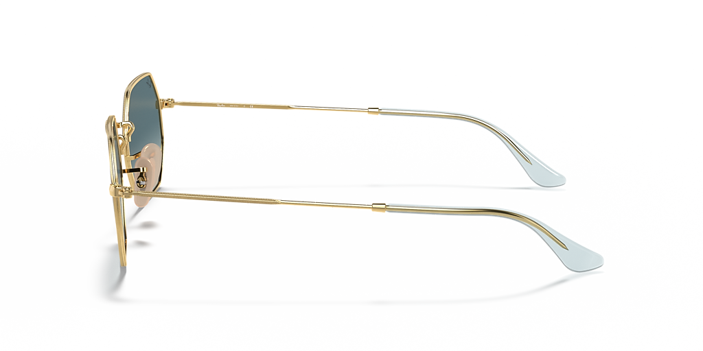Ray-Ban Octagonal Classic L (53 - 21) with Blue lenses and Gold