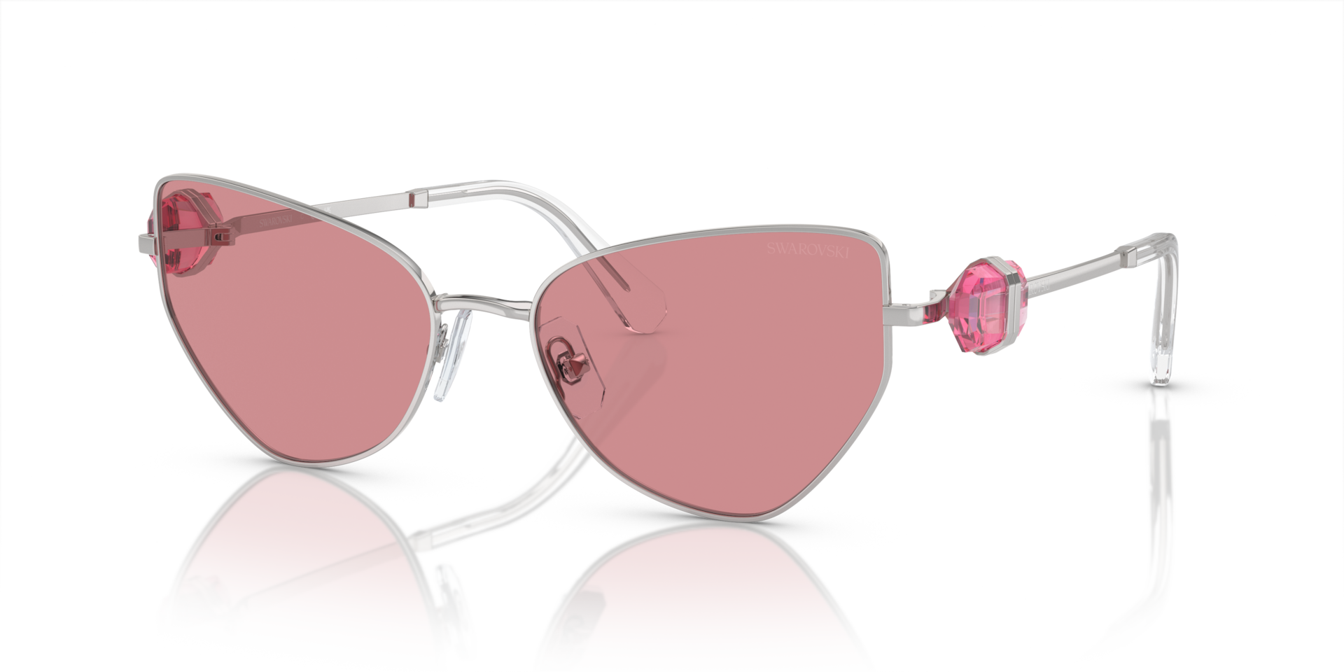 Swarovski SK7003 M (57 - 18) with Pink lenses and Silver frame