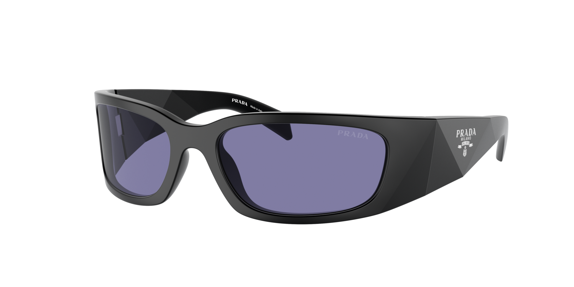 Prada Homme Sunglass PR A19S - Couleur du Monture Noir mat Couleur de Lentille Violet fonc 287 €