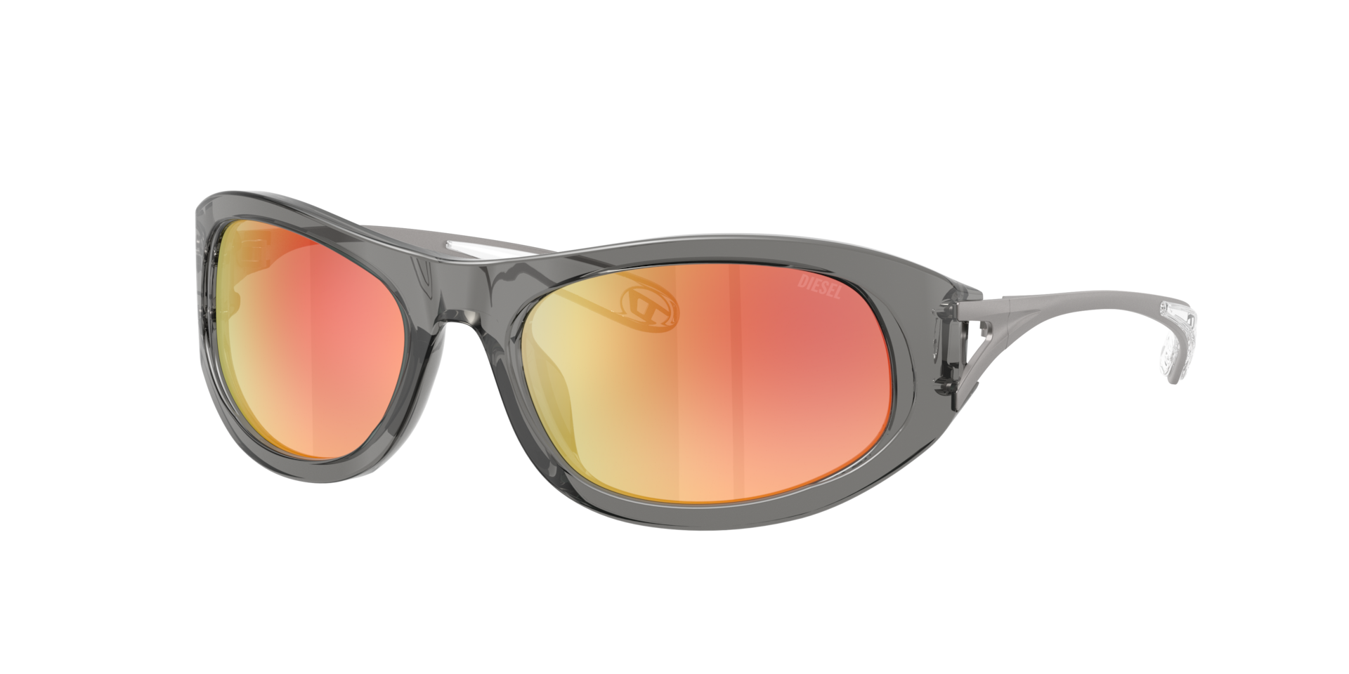 Diesel Unisex Sunglass DL2007U - Rahmenfarbe: Dunkelgrau transparent, Linsenfarbe: Green Gradient Brown Mirror Red