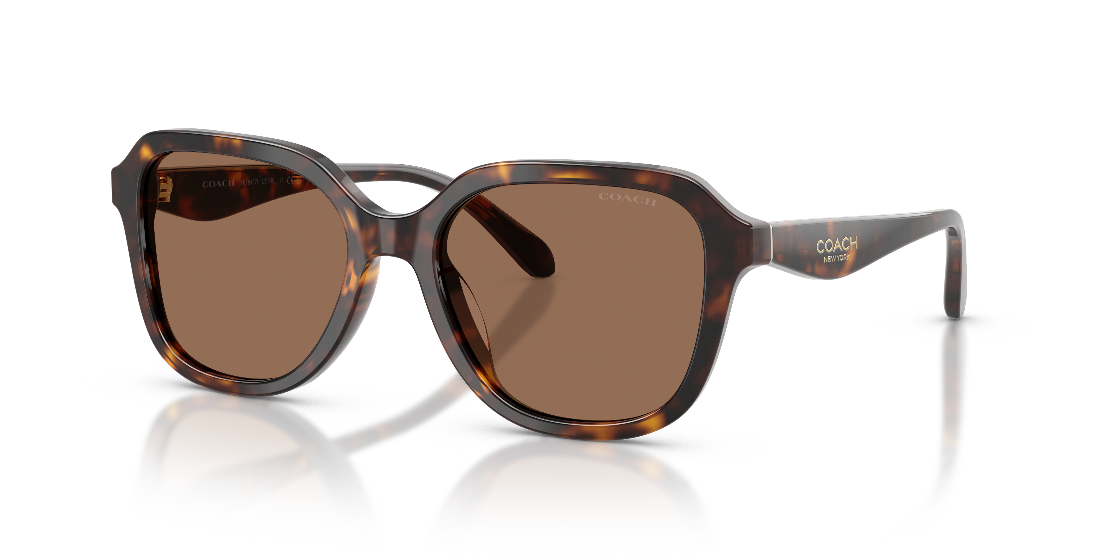 Coach HC8437F CBY89 L (56 - 17) with Brown lenses and Tortoise