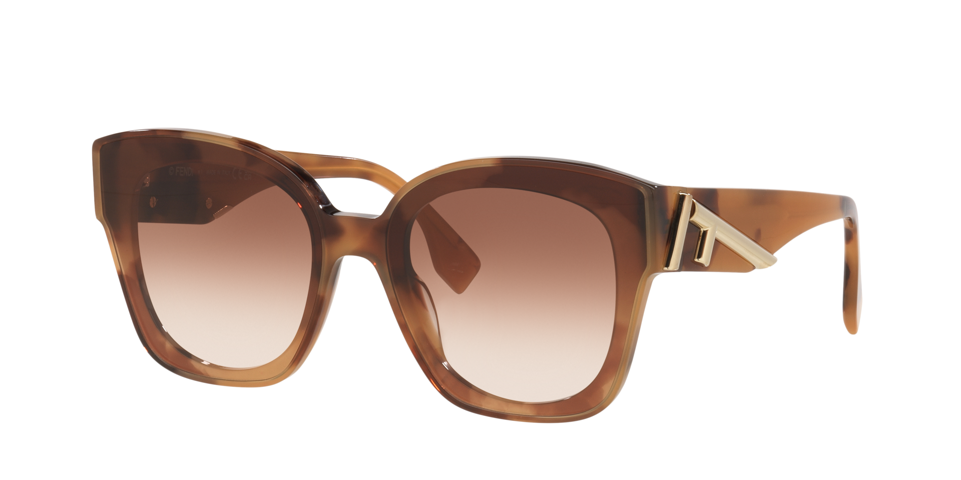 Fendi Femme Sunglass Fendi First FE40098I - Couleur du Monture caille de tortue Or Couleur de Lentille Dgrad marron 273 €