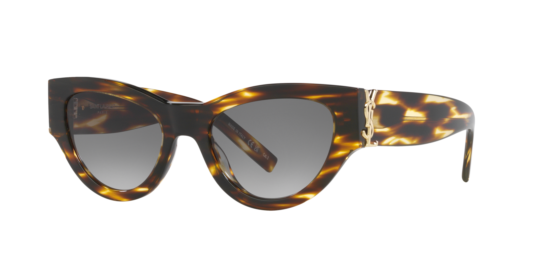 Saint Laurent Frau Sunglass SL M94 - Rahmenfarbe: Tortoise, Linsenfarbe: Grau