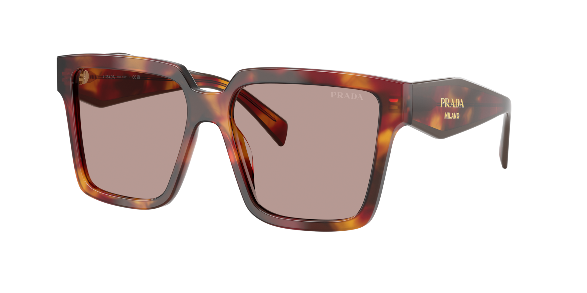 Prada Femme Sunglass PR 24ZS - Couleur du Monture caille de tortue coquelicot Couleur de Lentille Pourpre clair Marron 203 €