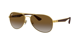 Ray-Ban RB3386 L (63 - 13) with Brown lenses and Gold frame