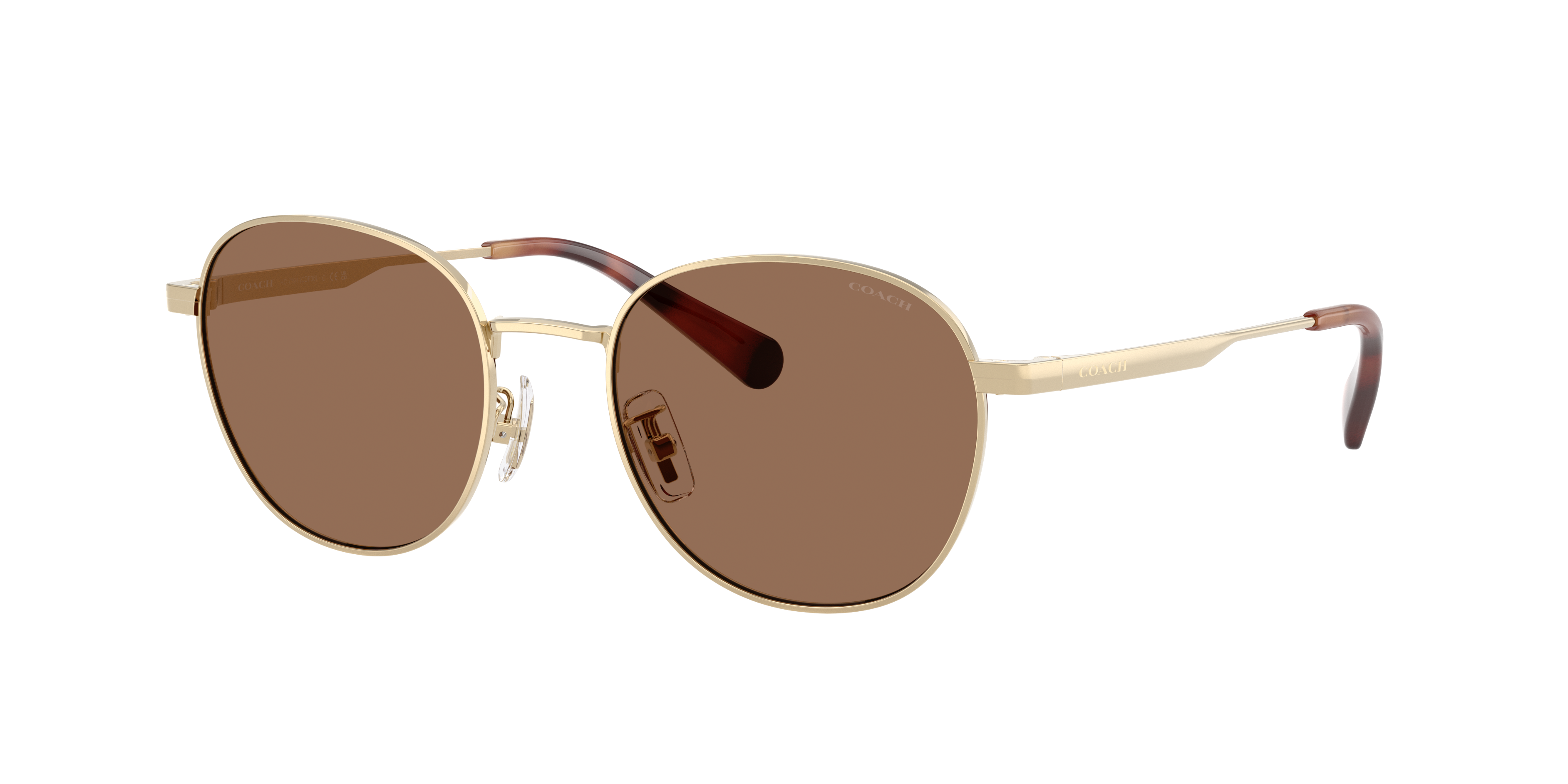 Coach Man Sunglass CDP36 -  Frame color: Shiny Light Gold, Lens color: Brown Solid