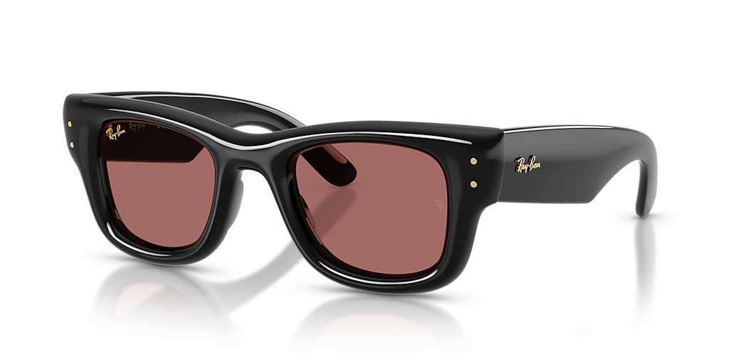 Ray-Ban Wayfarer Puffer L (50 - 23) with Violet lenses and Black