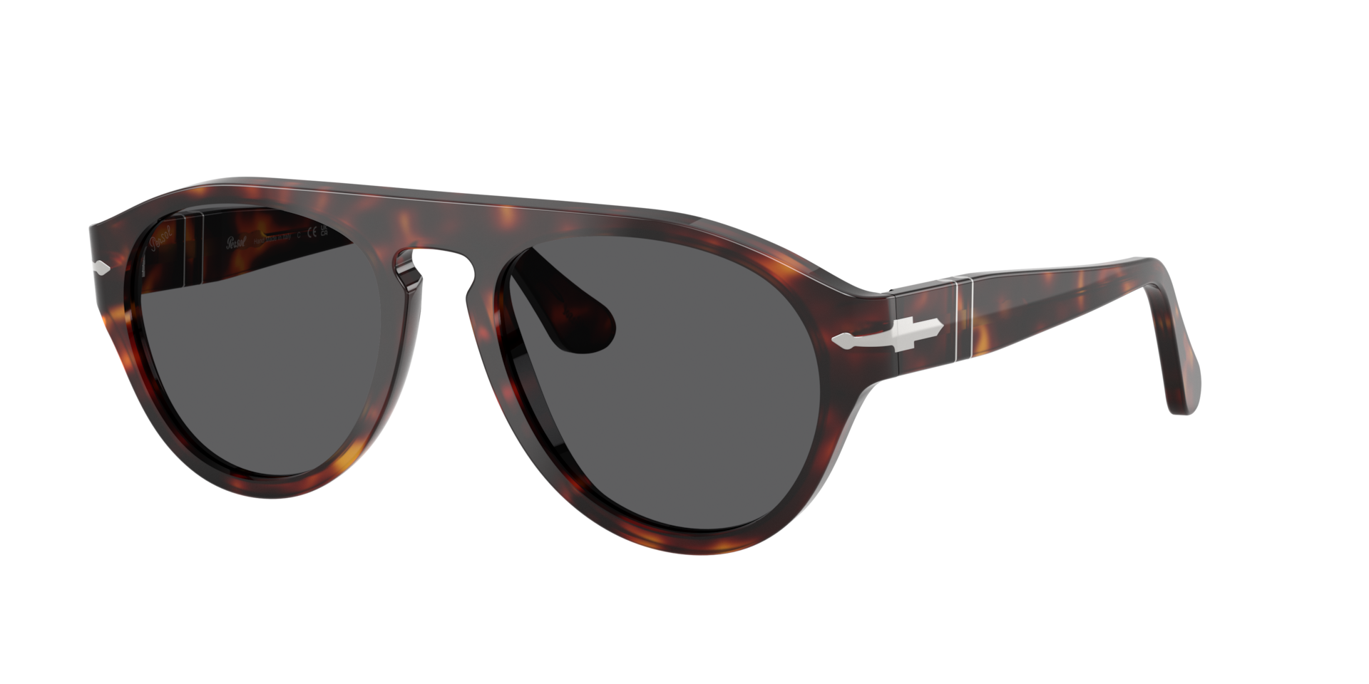 Persol Unisex Sunglass PO3370S -  Frame color: Havana, Lens color: Dark Grey