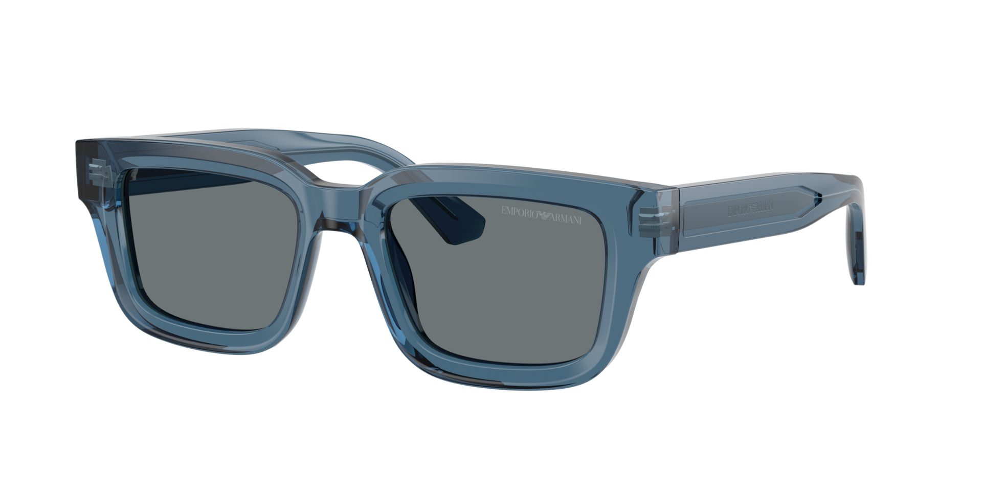 Emporio Armani Man Sunglass EA4270 -  Frame color: Shiny Transparent Blue, Lens color: Dark Blue